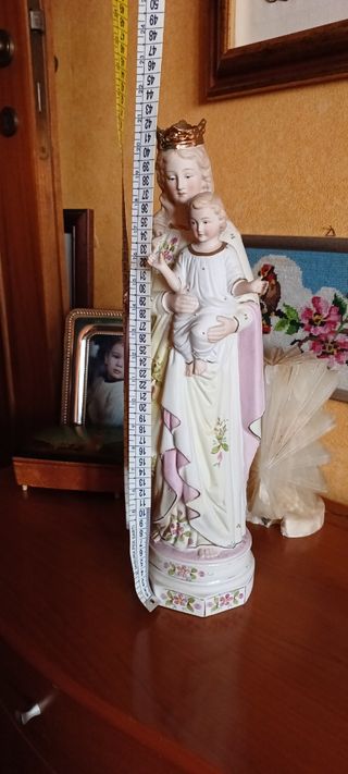 Statua Madonna c/Bambino Porcellana