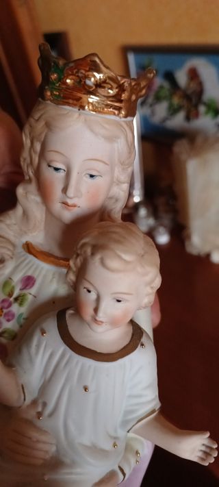 Statua Madonna c/Bambino Porcellana