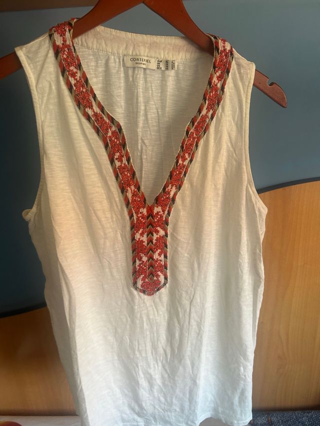 Camiseta Cortefiel blanca talla L