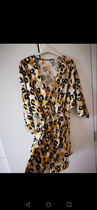 Blusa leopardo amarilla y blanca - Talla S