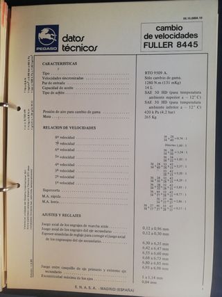 Manual Pegaso ZF FULLER