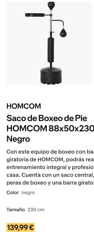 Saco boxeo Decathlon - 160-230cm