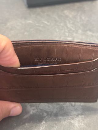 Portacarte Bulgari coccodrillo marrone