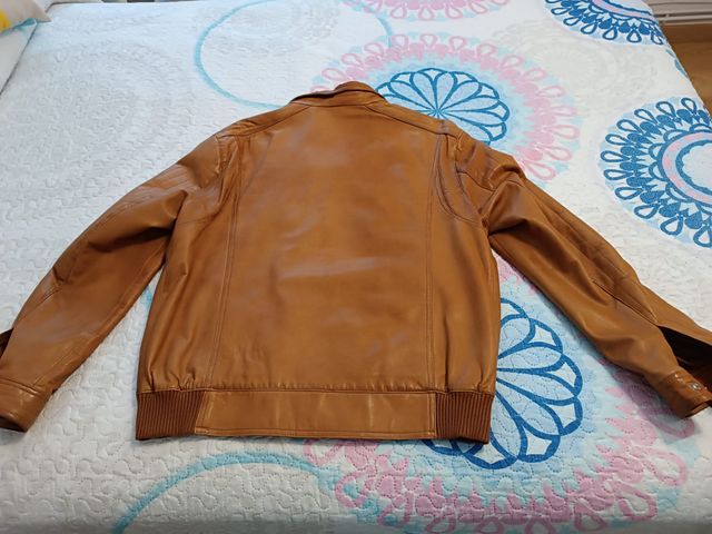 Cazadora cuero marrón XL