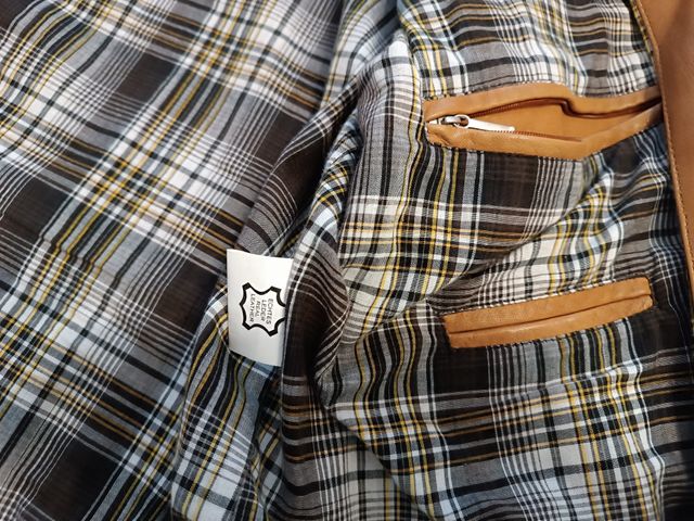 Cazadora cuero marrón XL