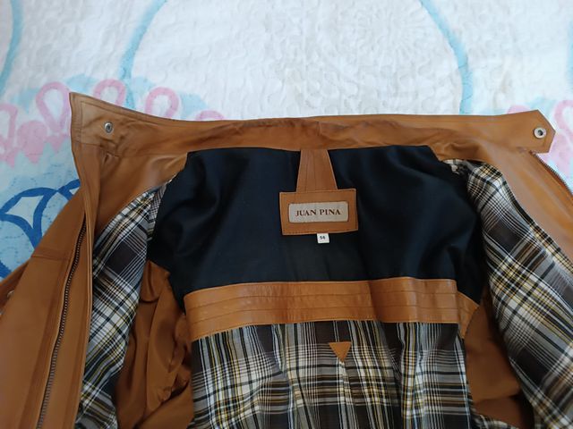 Cazadora cuero marrón XL