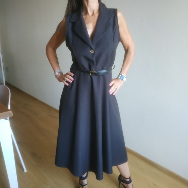 Abito nero anni '90 lungo