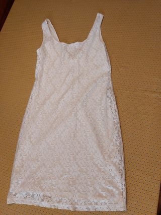 Vestido Pull&Bear blanco talla M