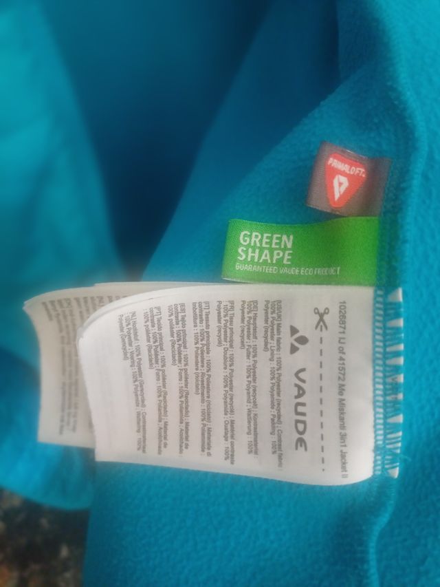 Cazadora Vaude turquesa térmica