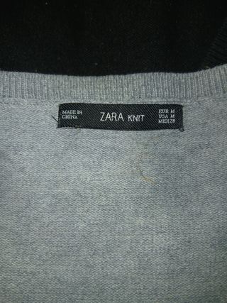 Jersey Zara gris M - Cuello pico