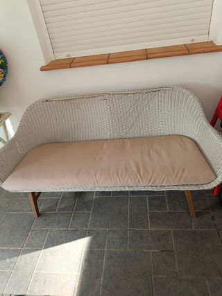 Sofá mimbre blanco - Exterior