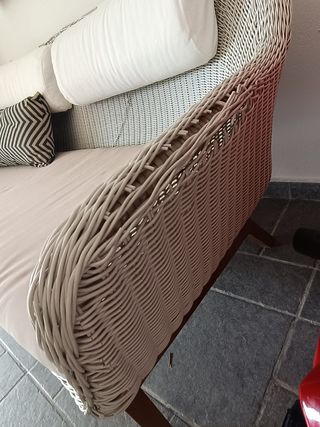 Sofá mimbre blanco - Exterior