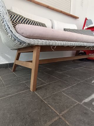 Sofá mimbre blanco - Exterior