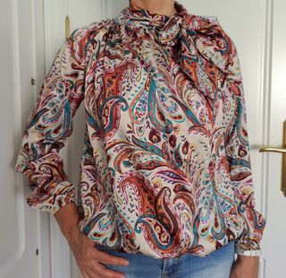 Blusa seda paisley multicolor