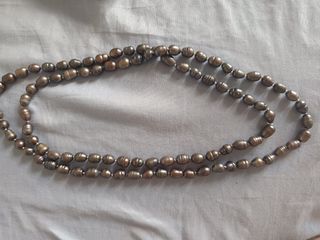 Collar perlas agua dulce marrón oscuro