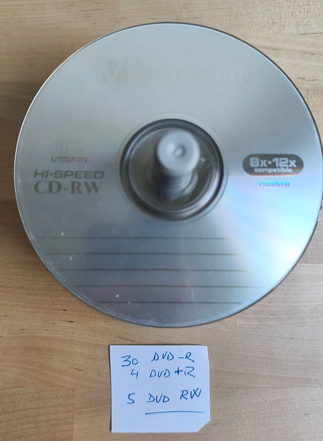 30 DVD-R- 4 +R - + 24 CD-R +5 DVD RW. vírgenes