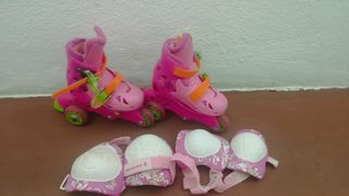 Patines niña ajustables rosa