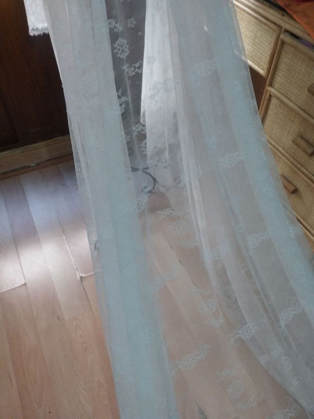 Mantila novia larga + guantes