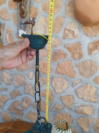 Lámpara de forja de 3 tulipas