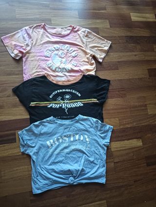 3 camisetas tie-dye de HM, Inside y Shein.