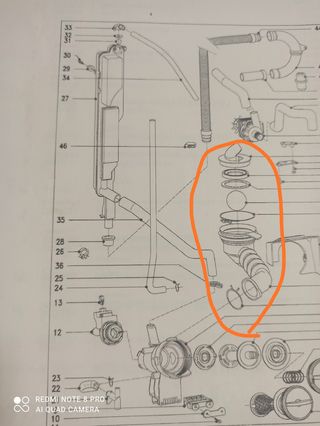 Manguera conexión bomba lavadora Miele