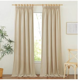 Tende beige in misto lino
