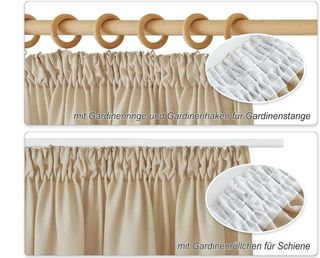 Tende beige in misto lino