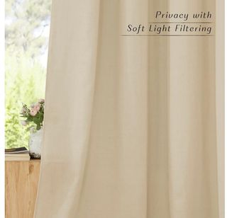Tende beige in misto lino