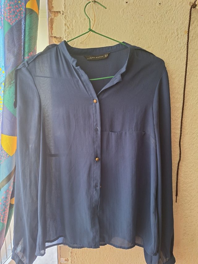 Camisa Zara azul mujer XS