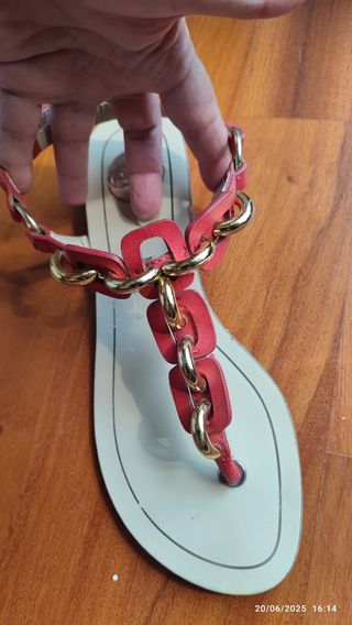 Infradito gioiello rosse e oro