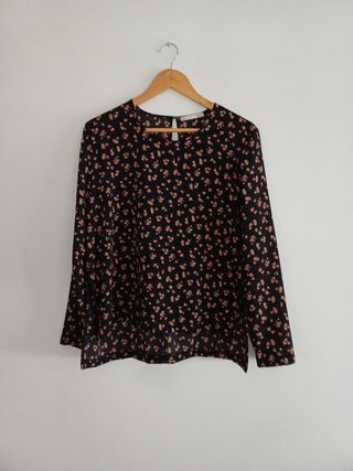 Blusa negra floral LFT XL