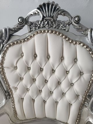 Silla Barroco Plata-Blanco