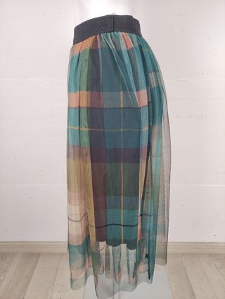 Gonna Tulle Scozzese Multicolor