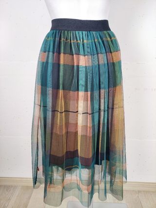 Gonna Tulle Scozzese Multicolor