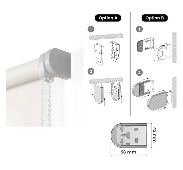 Estor enrollable blanco - 1 ud.