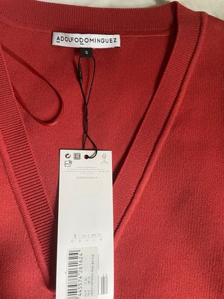 Chaleco Adolfo Domínguez rojo talla S