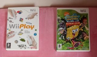 2 Juegos Nintendo Wii: Wii Play + Bob Esponja 
