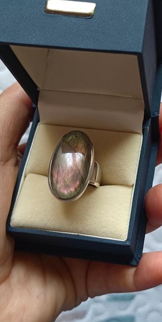 Anillo Labradorita Plata Maciza 925