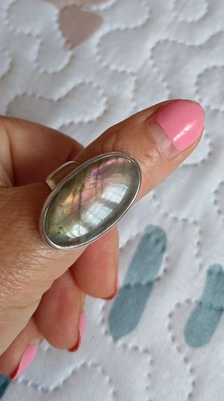 Anillo Labradorita Plata Maciza 925