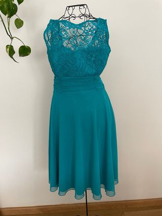 Vestido cóctel turquesa