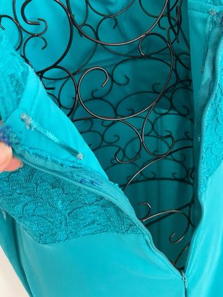 Vestido cóctel turquesa