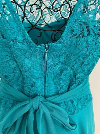 Vestido cóctel turquesa