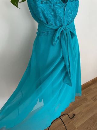 Vestido cóctel turquesa