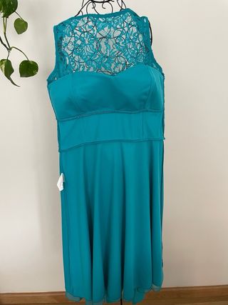 Vestido cóctel turquesa