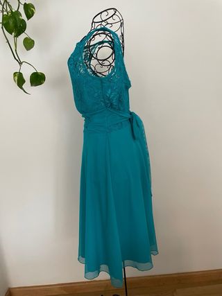 Vestido cóctel turquesa