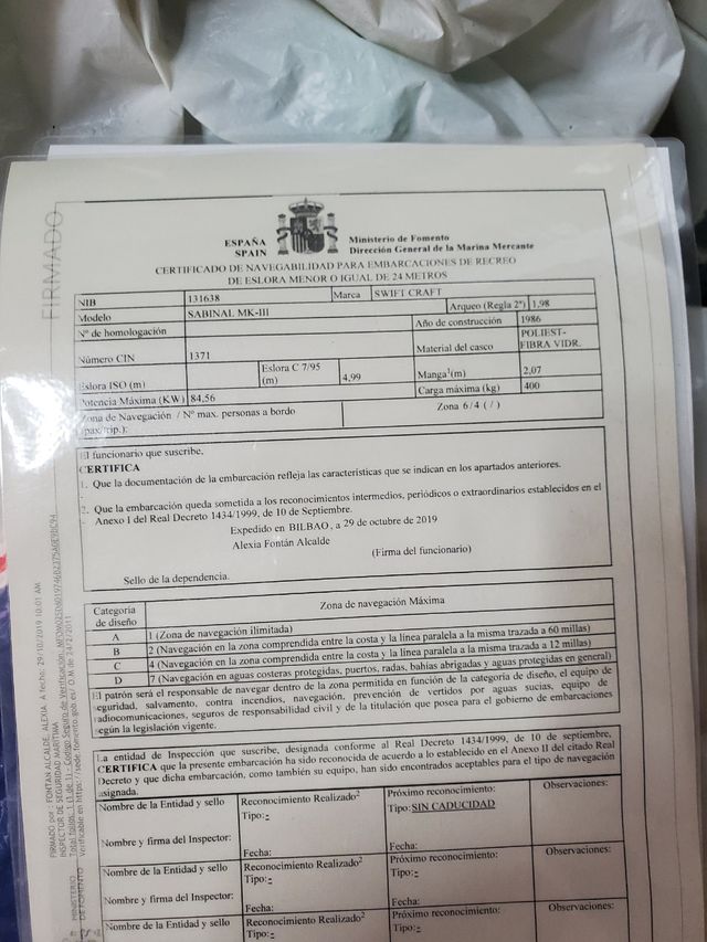 Embarcación recreo Swift Craft 7-HU-3-74-92