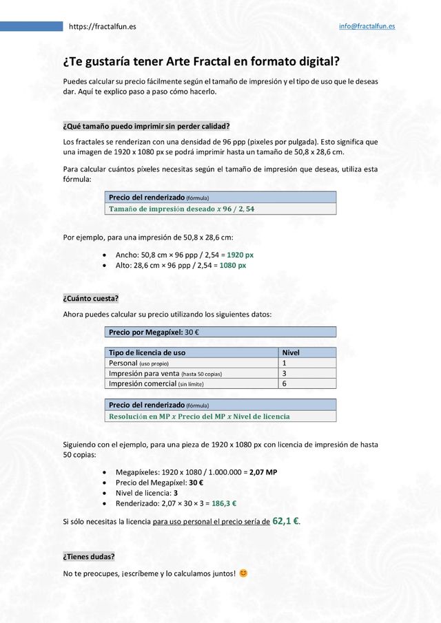Arte fractal: Impresión de alta calidad