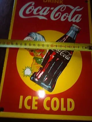 Cartel Coca-Cola esmaltado.
