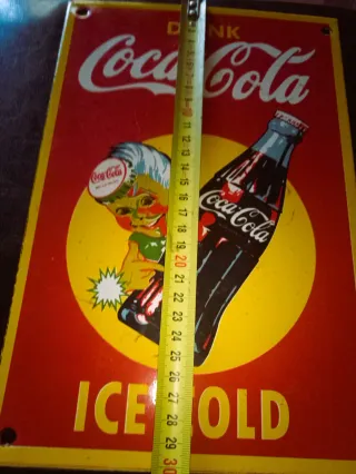 Cartel Coca-Cola esmaltado.