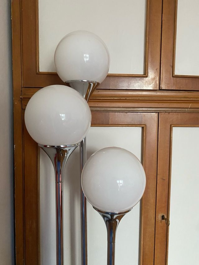 Lampada da terra in metallo e vetro stile Targetti